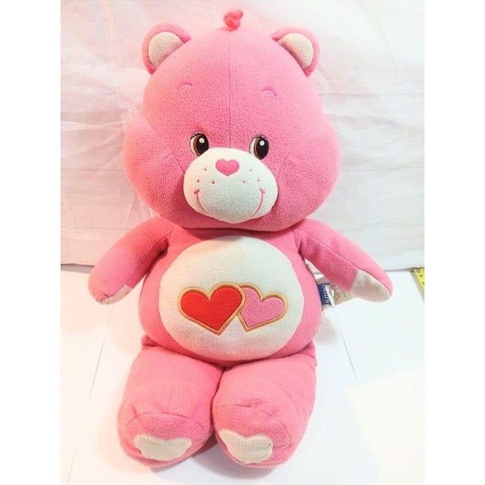 VINTAGE 2003 GIANT CARE BEARS LOVE A LOT 28" PLUSH STUFFED  CUDDLE PILLOW